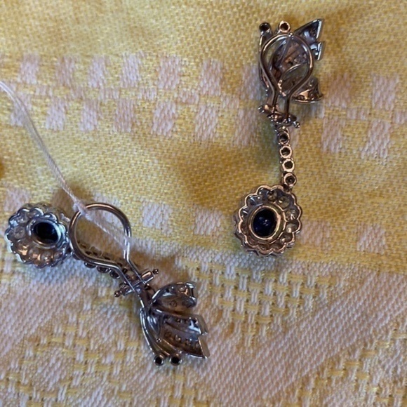 Dimond Sapphire peacock earrings ! Beautiful design Jewellery add to collection - Picture 7 of 9